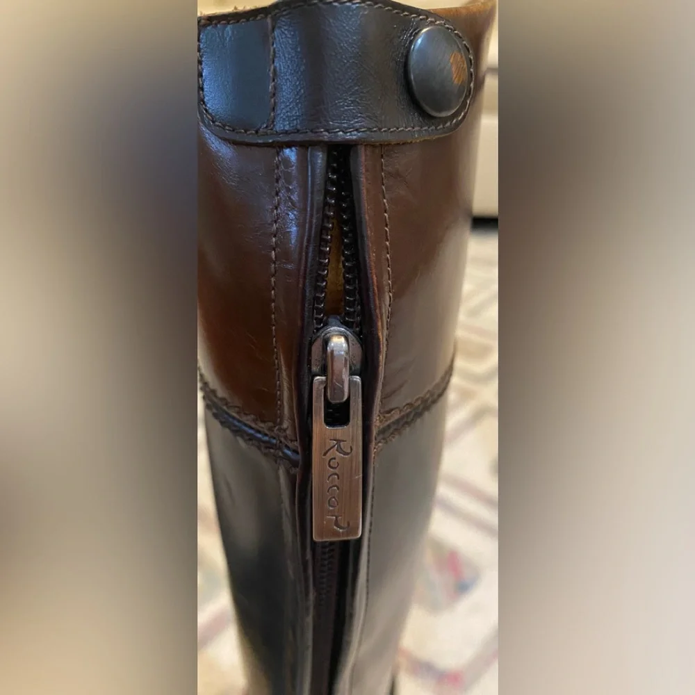 Rocco P Barney’s Tall Western Riding Knee Boots Flat Leather 36.5 Leather - Picture 6 of 13